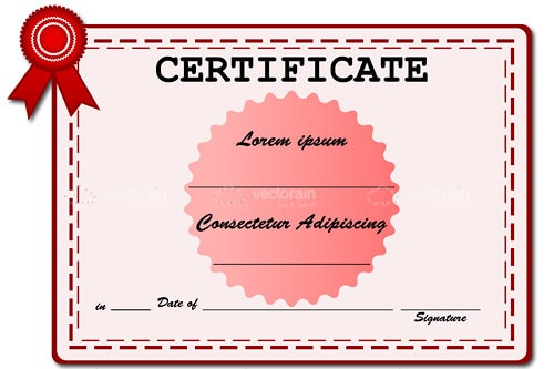 Certificate with Red Seal